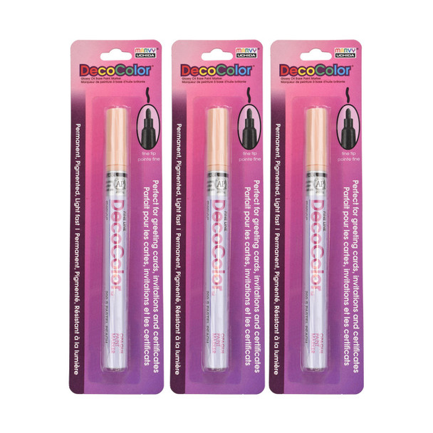 DecoColor® Paint Marker, Fine Tip, 200-S, Pastel Peach #77, Set of 3
