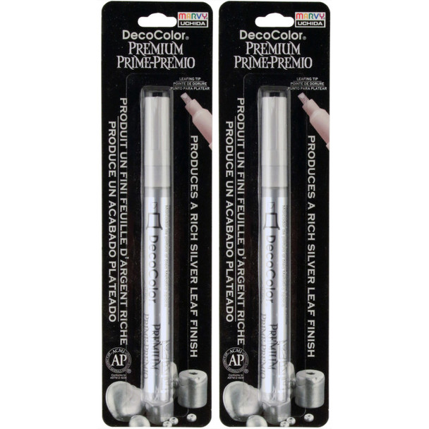 DecoColor® Premium Paint Marker, 250-S, Leafing Tip, Silver, Set of 2