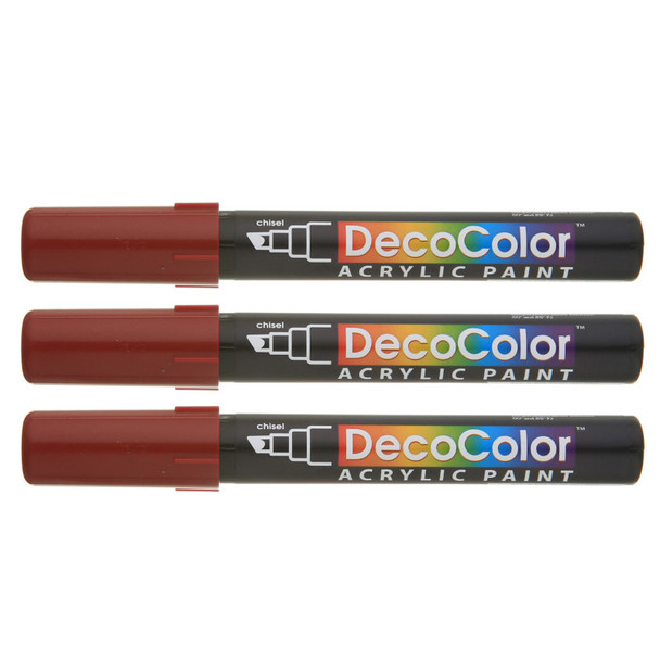 DecoColor® Acrylic Paint Marker, 315-S, Chisel Tip, English Red #28, Set of 3