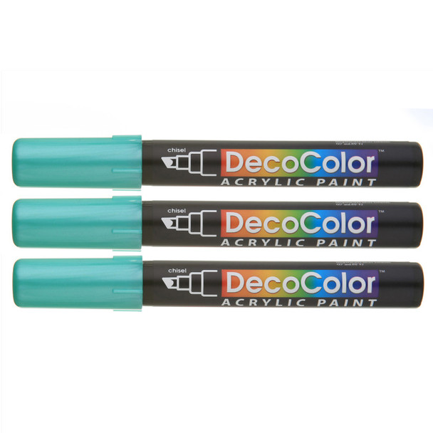 DecoColor® Acrylic Paint Marker, 315-S, Chisel Tip, Metallic Green, Set of 3