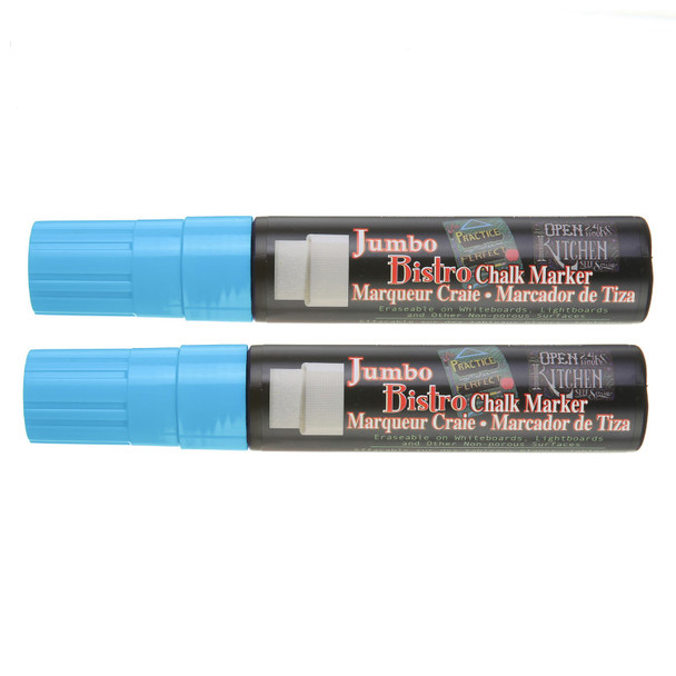Jumbo Bistro Chalk Marker, 481-S, Fluorescent Blue, Set of 2