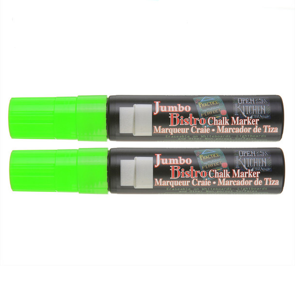 Jumbo Bistro Chalk Marker, 481-S, Fluorescent Green, Set of 2
