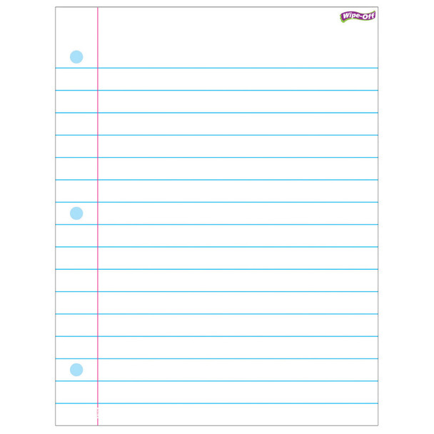 Notebook Paper Wipe-Off® Chart, 17" x 22"