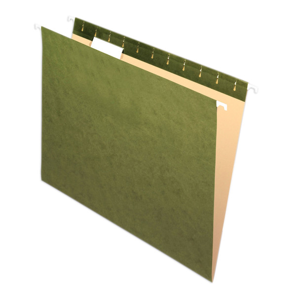 Recycled Hanging Folders, Letter Size, Standard Green, 1/5 Cut, Box of 25