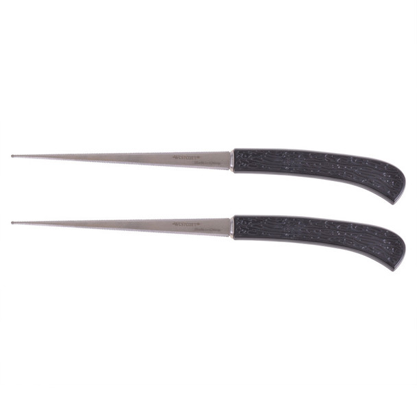 Letter Opener with Stainless Steel Serrated Blade and Plastic Handle, Black, 8 in, Set of 2