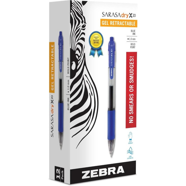 Sarasa Dry X20 Gel Retractable RDI 1.0mm Blue Dozen