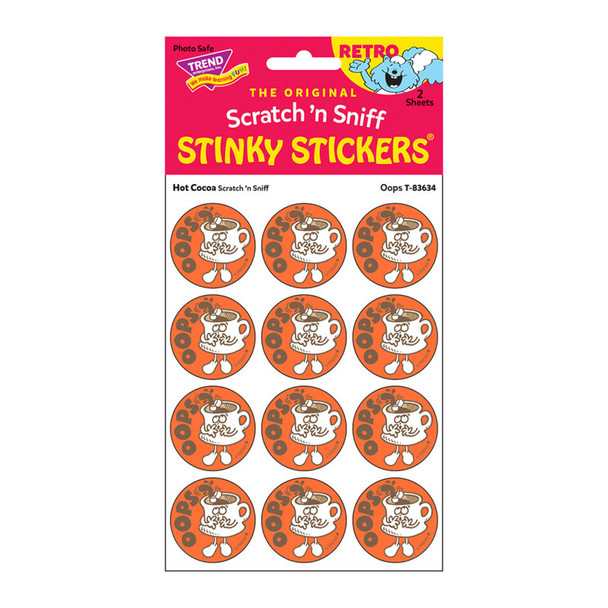 Oops/Hot Cocoa Scent Retro Scratch 'n Sniff Stinky Stickers®, 24 ct.