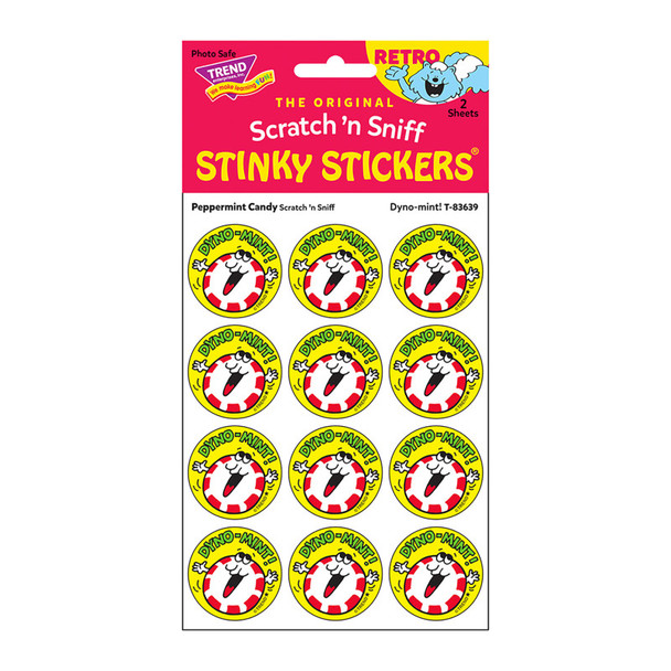 Dyno-mint!/Peppermint Candy scent Retro Scratch 'n Sniff Stinky Stickers®, 24 ct.
