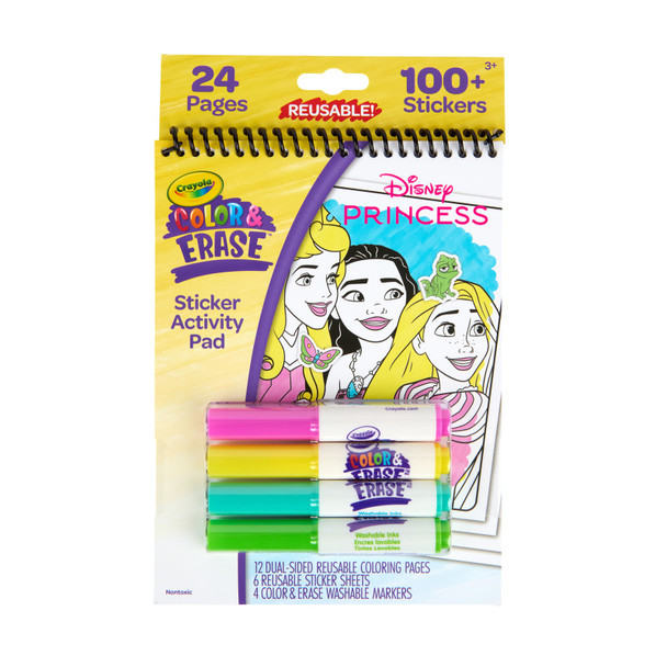 Color & Erase Reusable Sticker Activity Pad, Princess