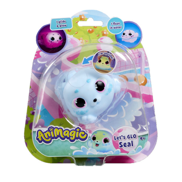 Animagic Let's Glo Seal, Light Up Bath Toy, Blue