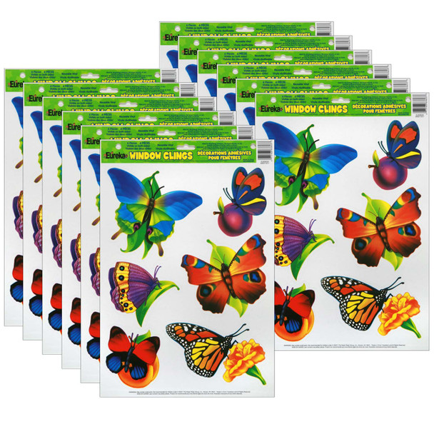 Butterflies Window Clings, 12 Sheets