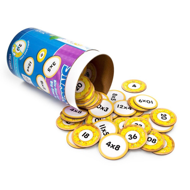 Multiplication Snacks Math Cards, 90 Pieces
