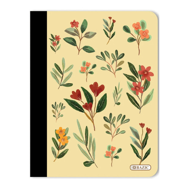 Floral Composition Book, College Ruled, 100 Count