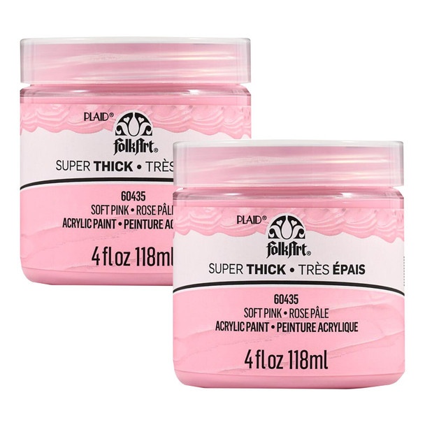 Super Thick Acrylic Paint, 4 oz, Soft Pink, 2-Pack
