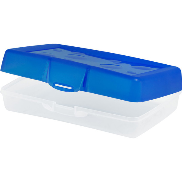 Tall Standard Pencil Box, 8.25" x 5.25" x 2.43", Blue, Opaque