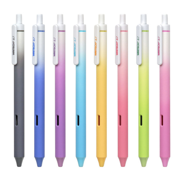 Retractable Ombre Gel Pens, Black Ink, 0.7 mm, 4-Pack