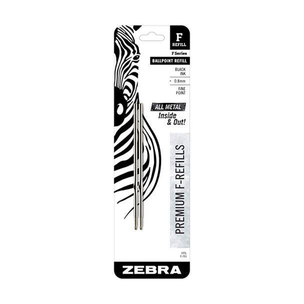 F-Series Pen Refills, 0.8 mm, Black, 2-Pack