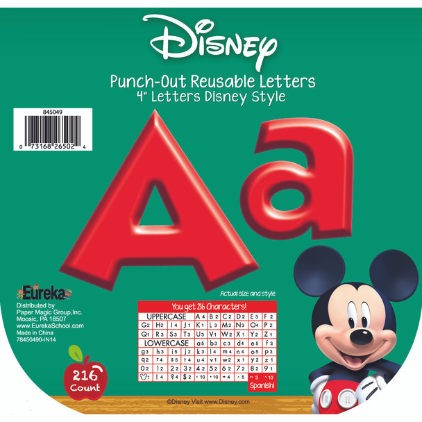 Mickey Mouse Clubhouse Mickey Red Deco 4" Letters, 216 Characters