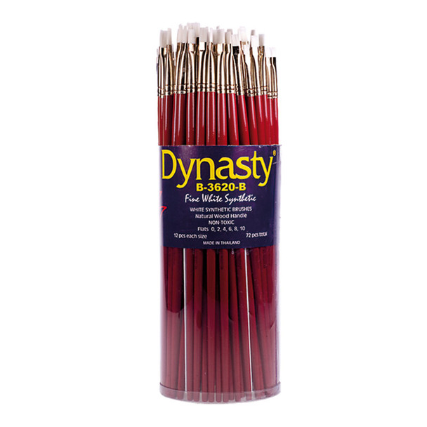 Finest White Synthetic Bright Brush Canister, 72 Brushes