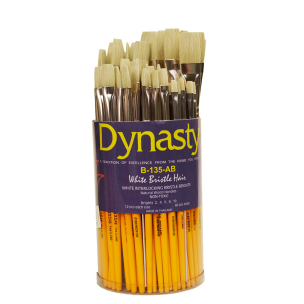 Interlock White Bristle Bright Brush Canister, 60 Brushes