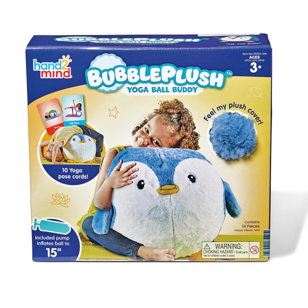 BubblePlush Yoga Ball Buddy, Tully the Peaceful Penguin