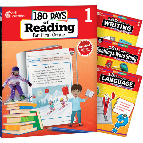 180 Days™ Phonics, High-Frequency Words, Reading 2nd Edition, and Printing, Grade 1, 4-Book Set