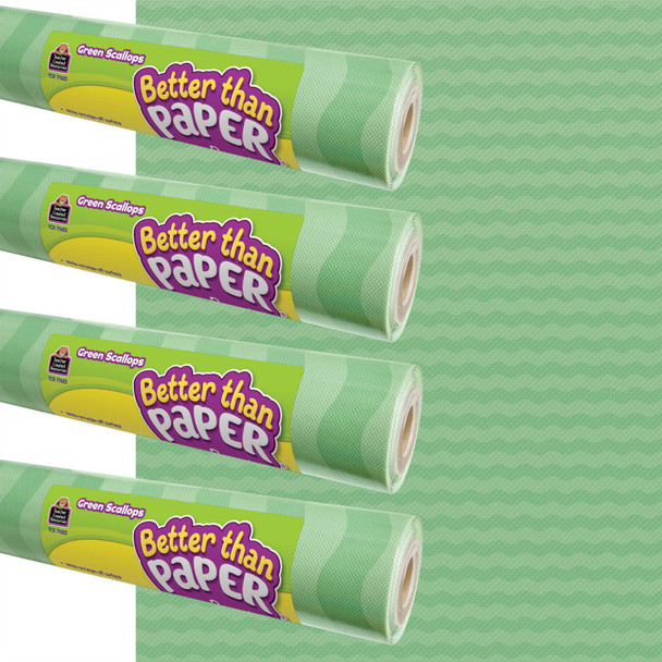 Green Scallops Better Than Paper® Bulletin Board Roll, 4 ft x 12 ft, 4-Pack