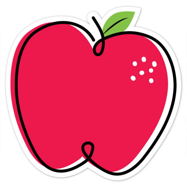 Doodle Apple Red 6 in Designer Cut-Outs