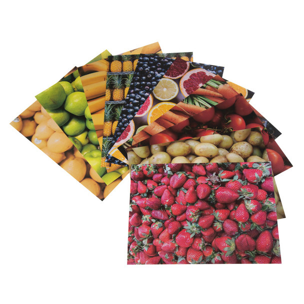 Fruit and Vegetable Printed Craft Paper, 11.7 x 8.3 in, 40 Sheets