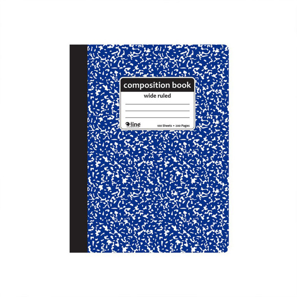 Wide-Ruled Marble Composition Book, 100 Sheets, Blue