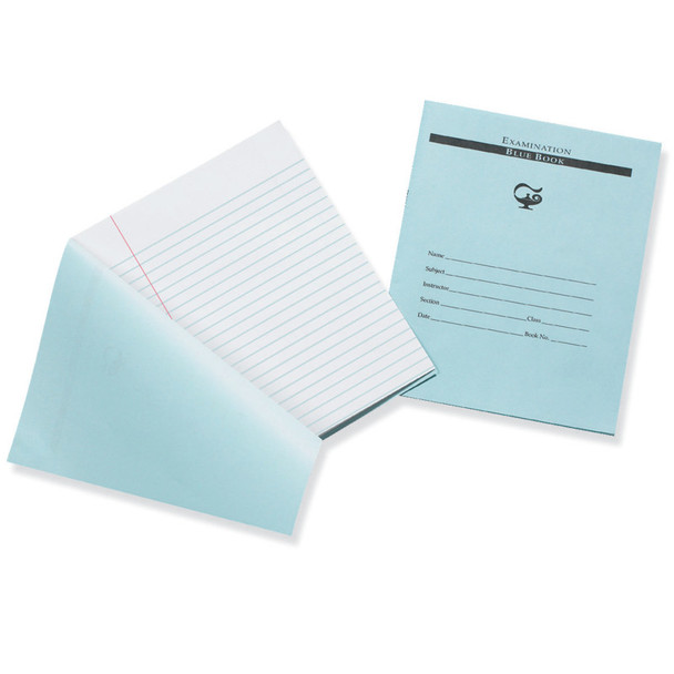 Wide Ruled Examination Blue Book, 7" x 8.5", 10 Pack