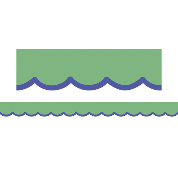 Color Crush Green with Blue Scallops Die-Cut Border Trim
