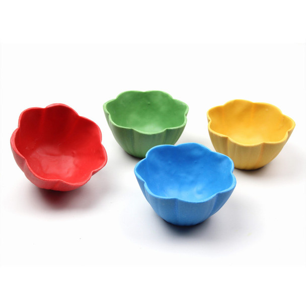 Flower Bowls, Multicolor Stone Mix, Set of 4
