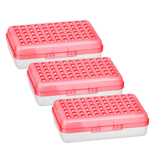 Dots Multipurpose Pencil Case Utility Boxes, Red, 3 Count