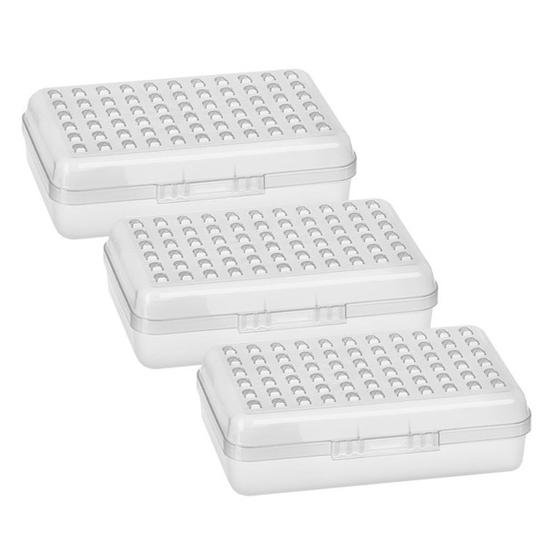 Dots Multipurpose Pencil Case Utility Boxes, Gray, 3 Count