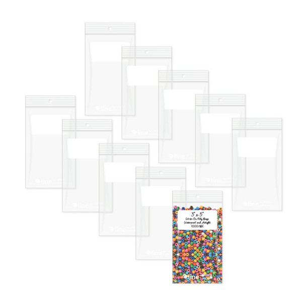 Write-On Poly Zip Bags, Clear, 3" x 5", 1000-Pack