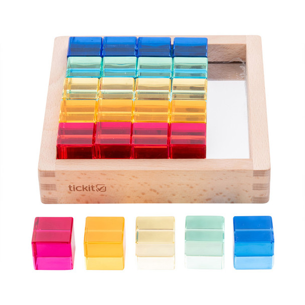 Gem Cube Mirror Tray-25 Cubes