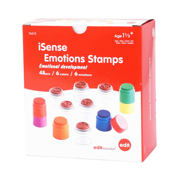 Emotion Stamp and Rainbow Ink Pad Set, 48 Pieces