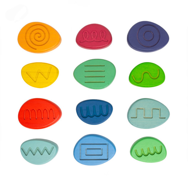 Tracing Pebbles Tactile Prewriting Set, 12 Pieces