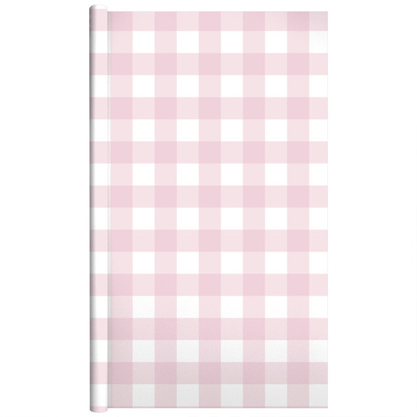 Cottage Gingham Pink Bulletin Board Paper Roll, 47.25" x 25'