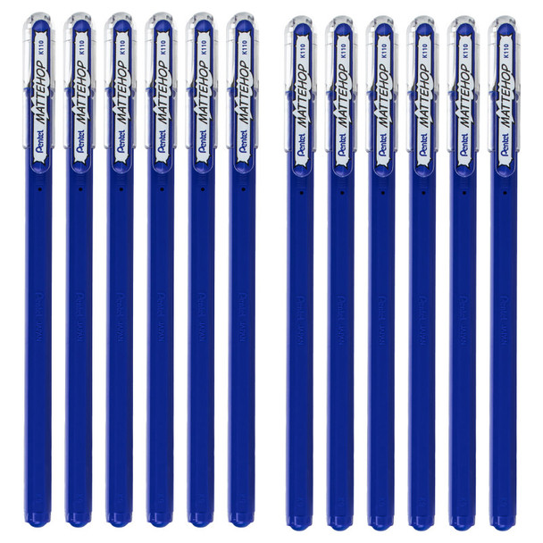 Hybrid Mattehop Gel Roller, Blue, 12 Pack