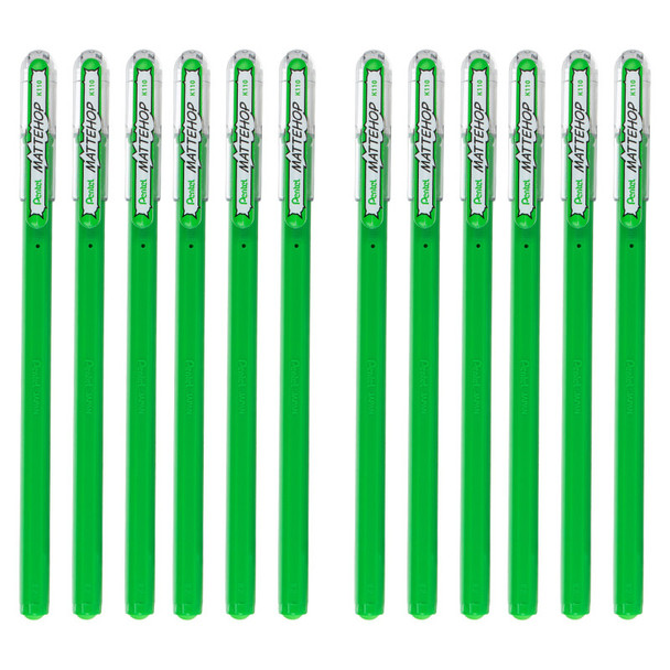 Hybrid Mattehop Gel Roller, Green, 12 Pack