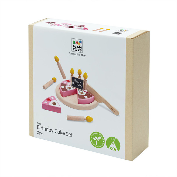Wooden Birthday Cake Pretend Play Set
