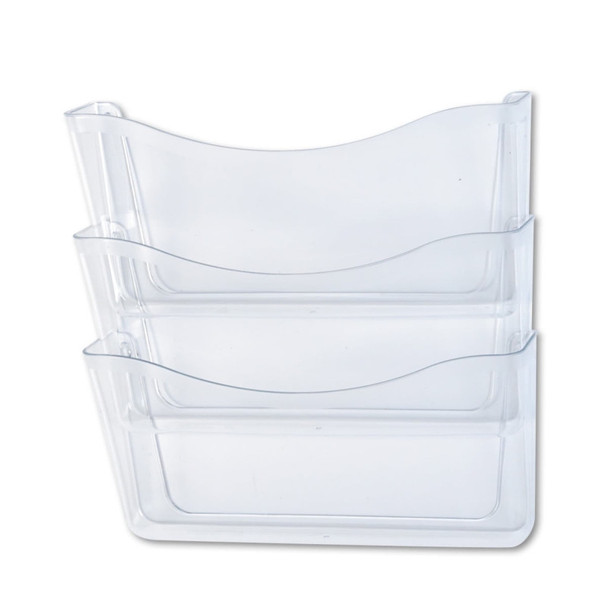 Rubbermaid® Unbreakable Expandable Three-Pocket Wall File Set, Clear (65976)