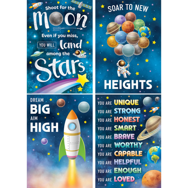 Outer Space Crew Positive Poster Set (4)