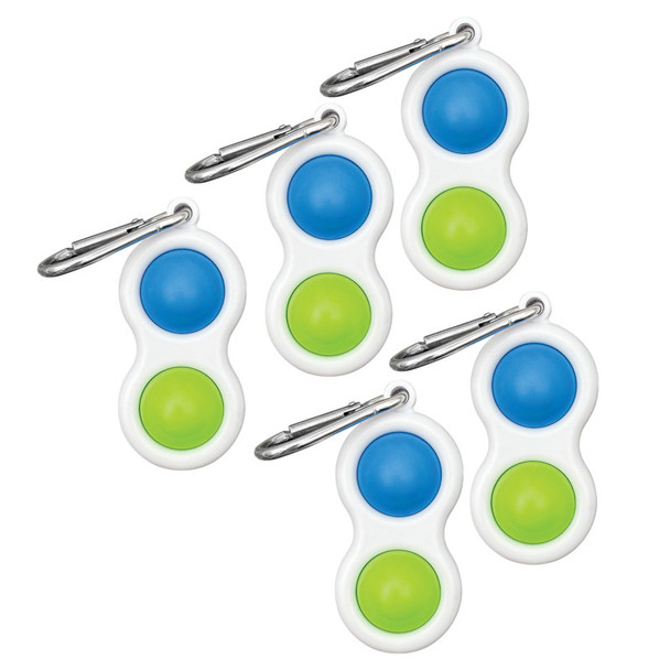 5-Pack Fidget Keychains, Blue/Green