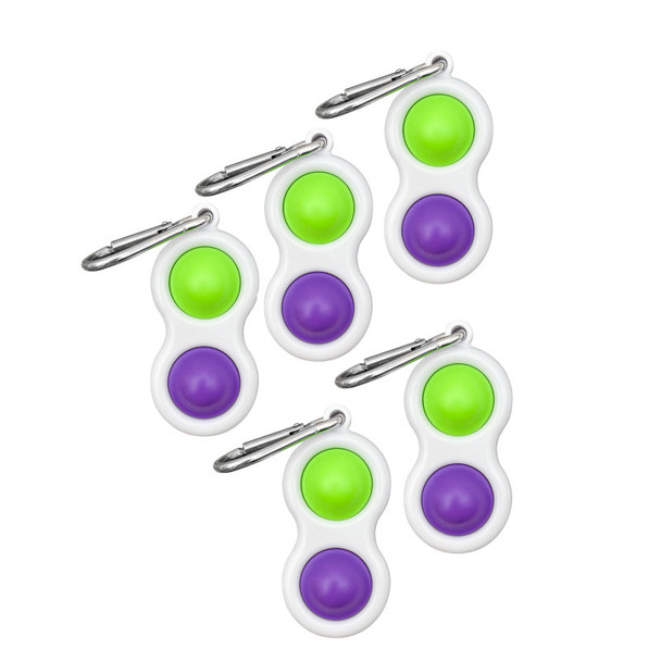 5-Pack Fidget Keychains, Purple/Green