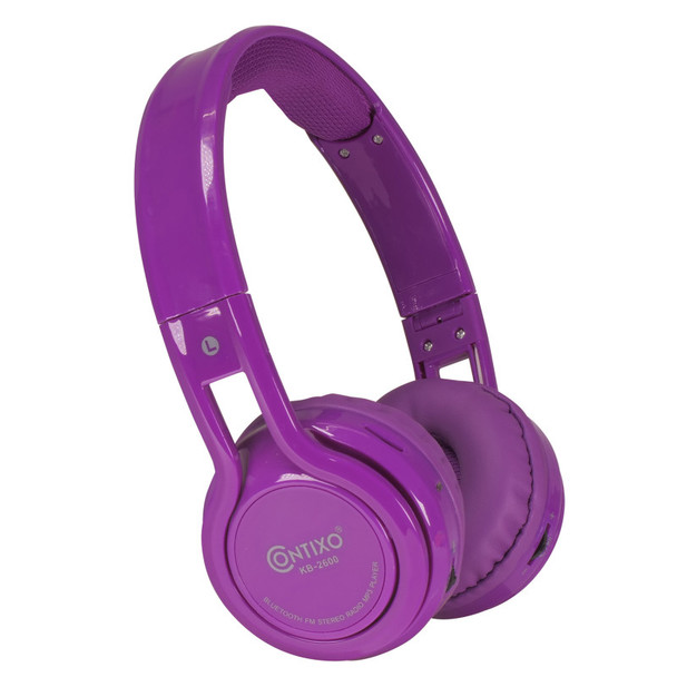 Kids' Wired Volume-Limiting Headphones with Adjustable Aluminum Frame, 85 dB, Purple and Pink