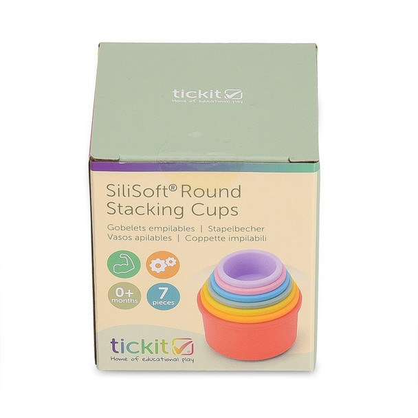 SiliSoft® Round Stacking Cups, Rainbow, Set of 7