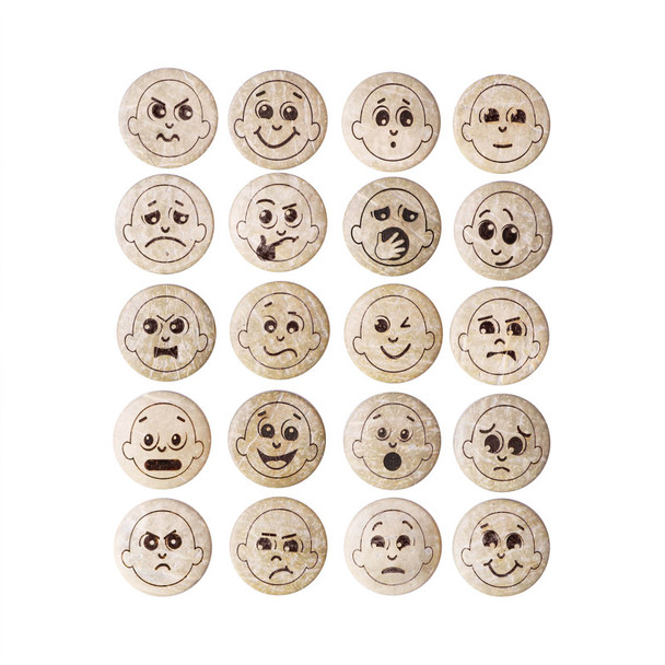 Coconut Shell Emotion Disks, 20 Pieces